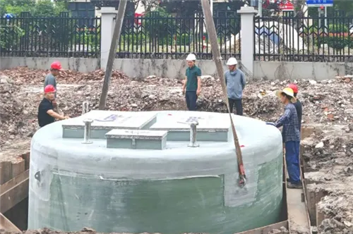 Integrated Prefabricated Pumping Station Installed At Shanghai Industrial Park To Eliminate Rainw...